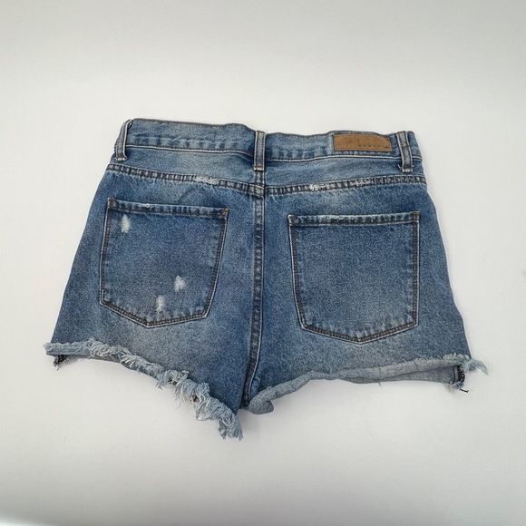 Denim Colab cut off denim jean shorts women's size 30 blue white - Picture 8 of 12